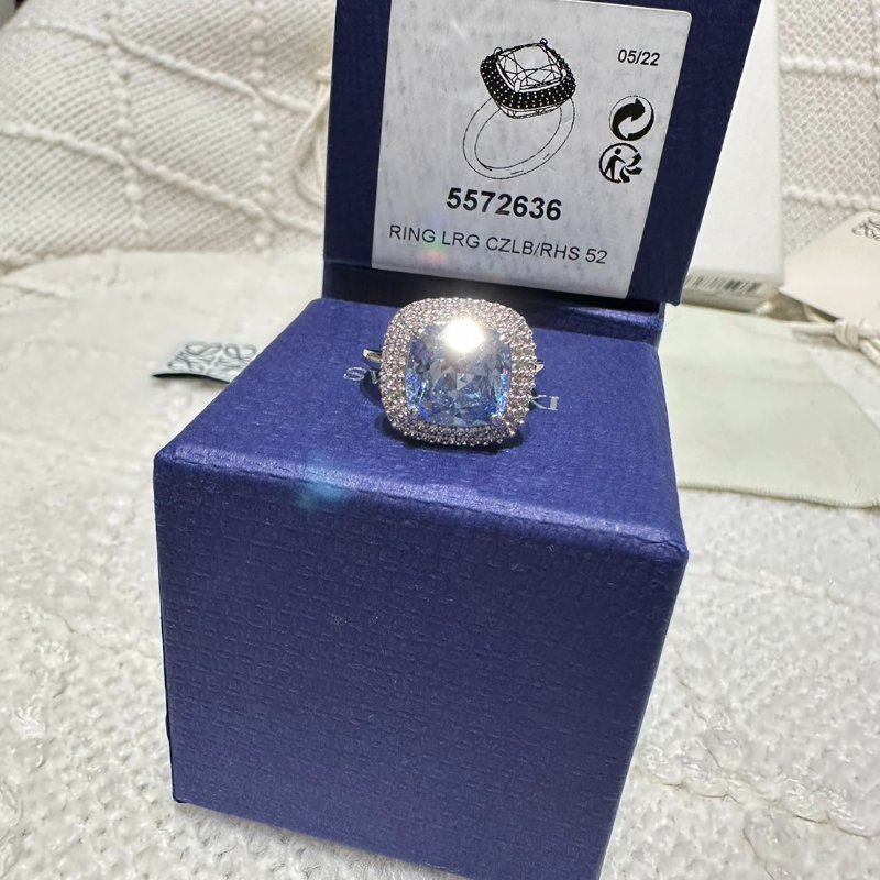 SWAROVSKI 施華洛世奇 海洋之心藍水晶戒指-3