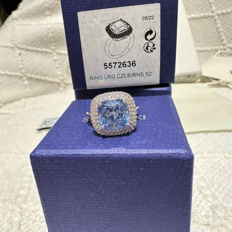 SWAROVSKI 施華洛世奇 海洋之心藍水晶戒指-4