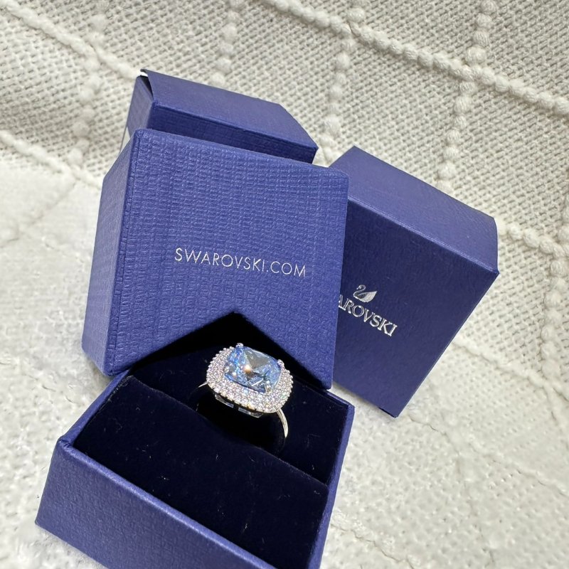 SWAROVSKI 施華洛世奇 海洋之心藍水晶戒指-5