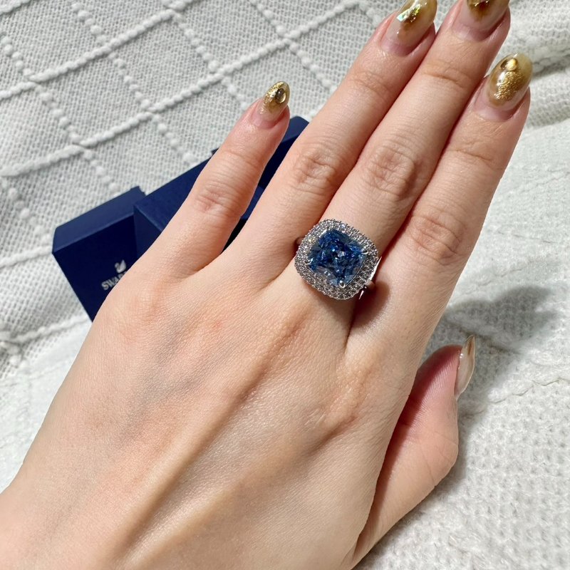 SWAROVSKI 施華洛世奇 海洋之心藍水晶戒指-6