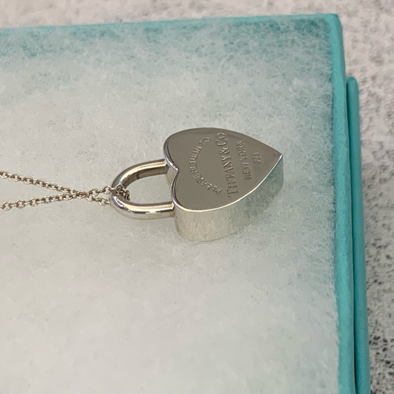 Tiffany co925純銀愛心鎖頭項鍊-3