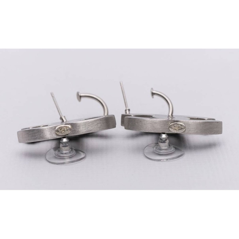 Chanel vintage香奈兒復古兩用黑色cc標誌銀色吊墜式鉤式針式耳環 項鍊-5