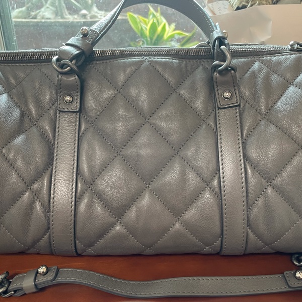 Chanel鐵灰復古銀手提側斜背包-8