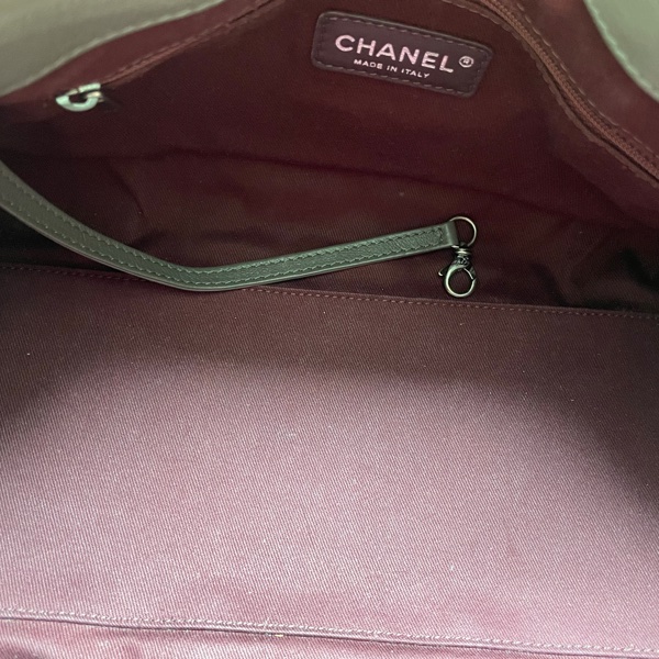 Chanel鐵灰復古銀手提側斜背包-10