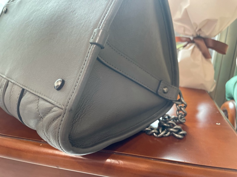 Chanel鐵灰復古銀手提側斜背包-12