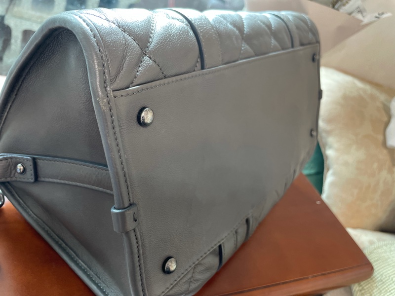 Chanel鐵灰復古銀手提側斜背包-13