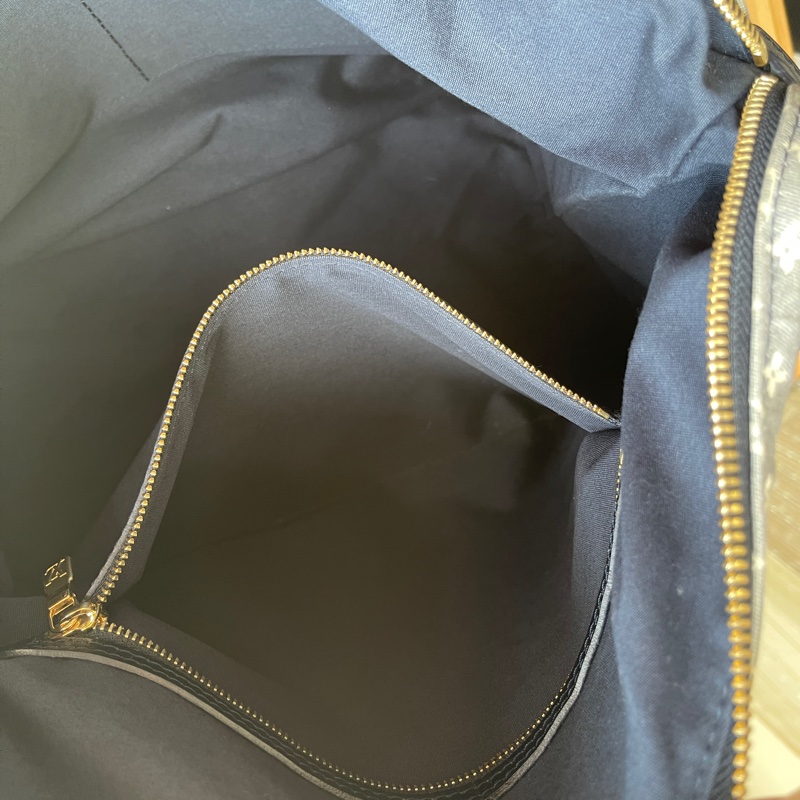 深藍灰色牛仔布LV老花深藍牛皮 灰色LV老花肩背包 托特包 購物包 媽媽包-24