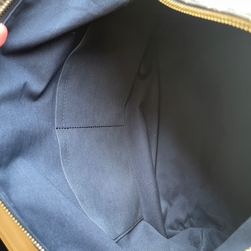 深藍灰色牛仔布LV老花深藍牛皮 灰色LV老花肩背包 托特包 購物包 媽媽包-28