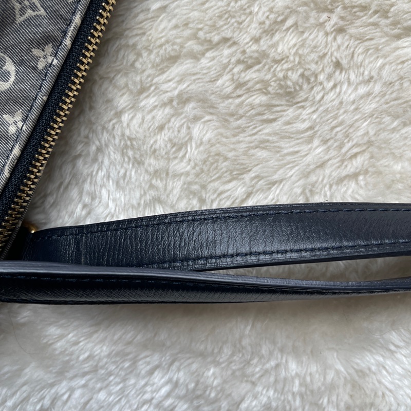 深藍灰色牛仔布LV老花深藍牛皮 灰色LV老花肩背包 托特包 購物包 媽媽包-34