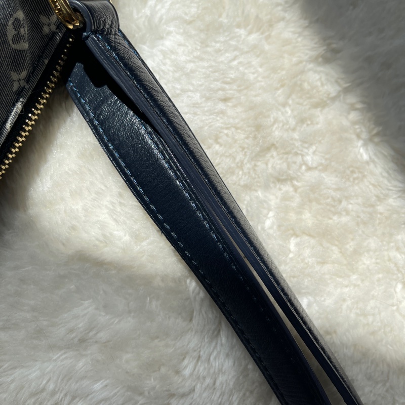 深藍灰色牛仔布LV老花深藍牛皮 灰色LV老花肩背包 托特包 購物包 媽媽包-35