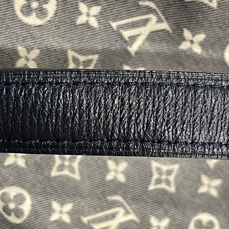 深藍灰色牛仔布LV老花深藍牛皮 灰色LV老花肩背包 托特包 購物包 媽媽包-40