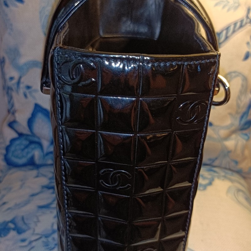 Chanel vintage 24C Chocolate bar 漆皮托特包-2