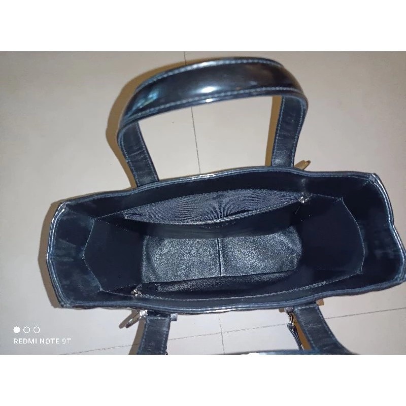 Chanel vintage 24C Chocolate bar 漆皮托特包-8