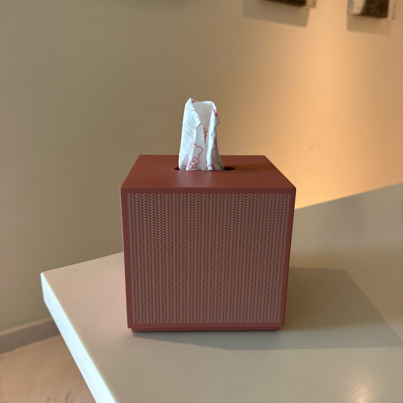 hermes 愛馬仕 方形抽取式面紙盒 粉色 二手狀態良好 含橘盒 購證-1