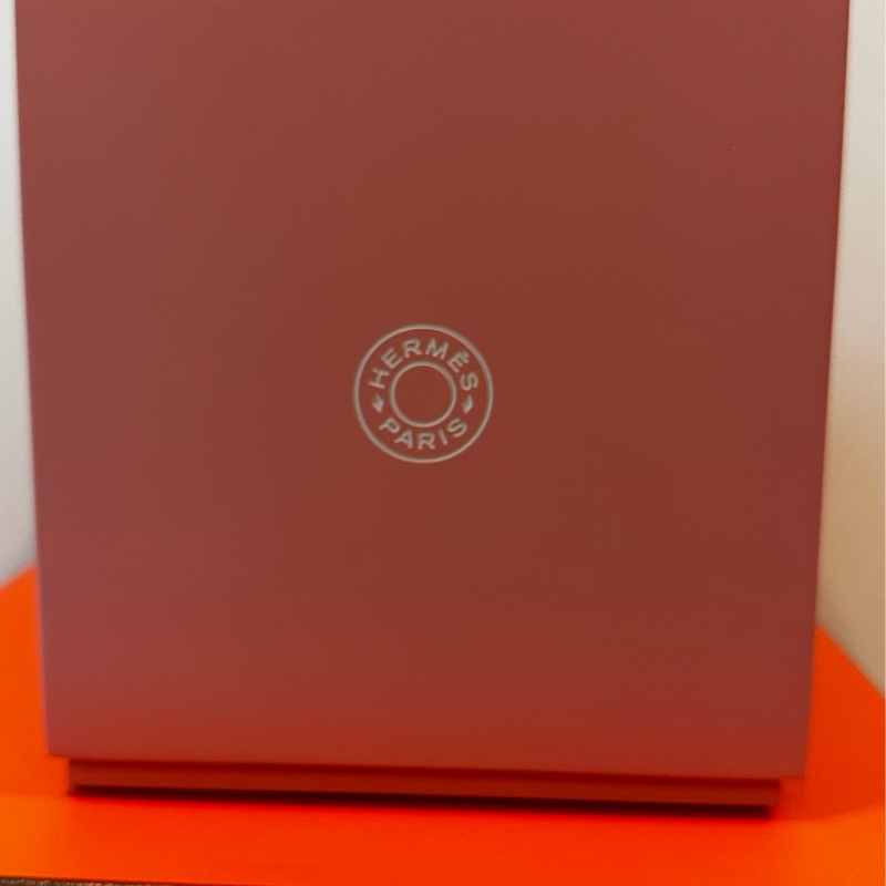 hermes 愛馬仕 方形抽取式面紙盒 粉色 二手狀態良好 含橘盒 購證-5