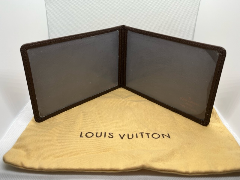 法國製Louis Vuitton路易威登Damier ebene棋盤棕格三折皮夾-6