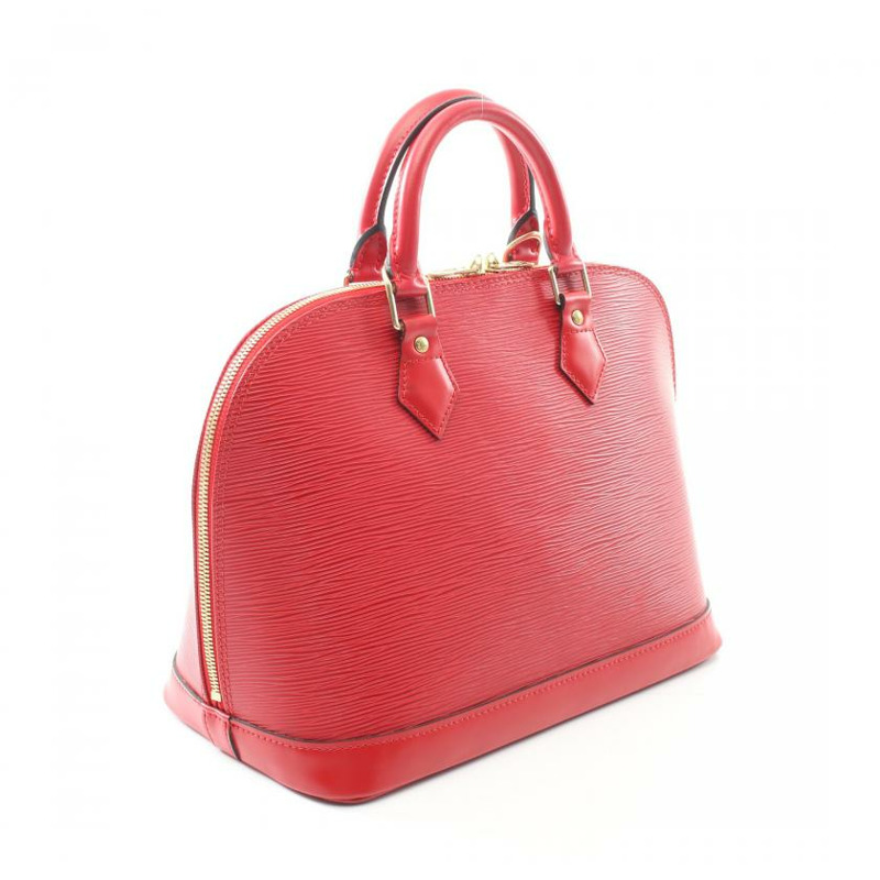 【日本直送】 Alma 水波紋西班牙紅 真皮手提包 紅色-1