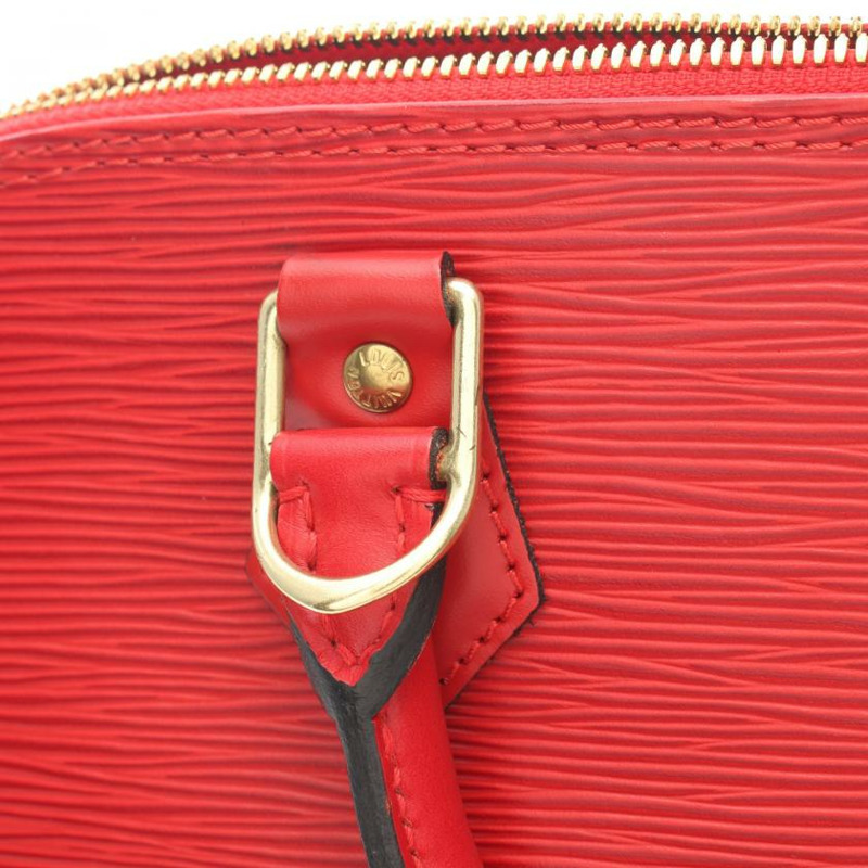 【日本直送】 Alma 水波紋西班牙紅 真皮手提包 紅色-6