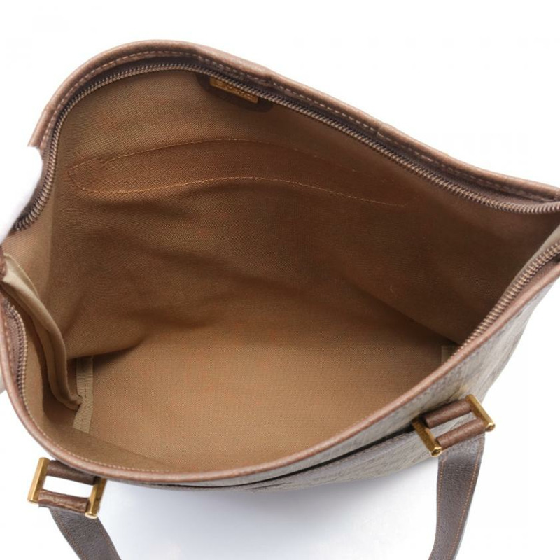 【日本直送】 Old Gucci GG PLUS 肩包 托特包 PVC 真皮 米色 深棕色-2