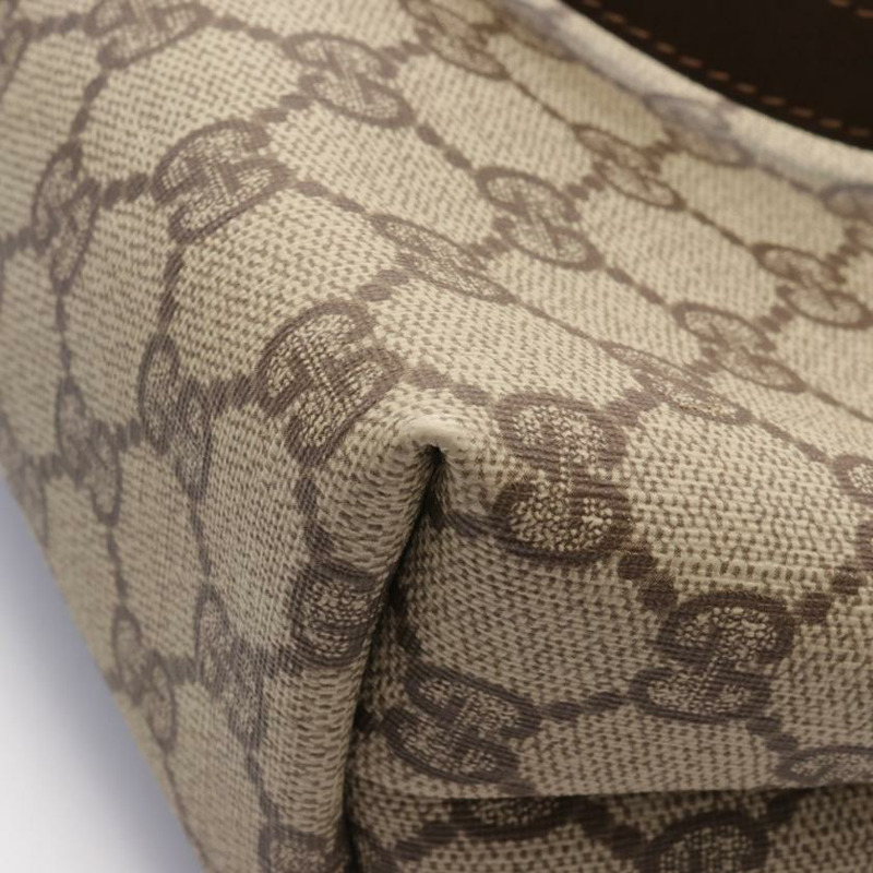 【日本直送】 Old Gucci GG PLUS 肩包 托特包 PVC 真皮 米色 深棕色-4