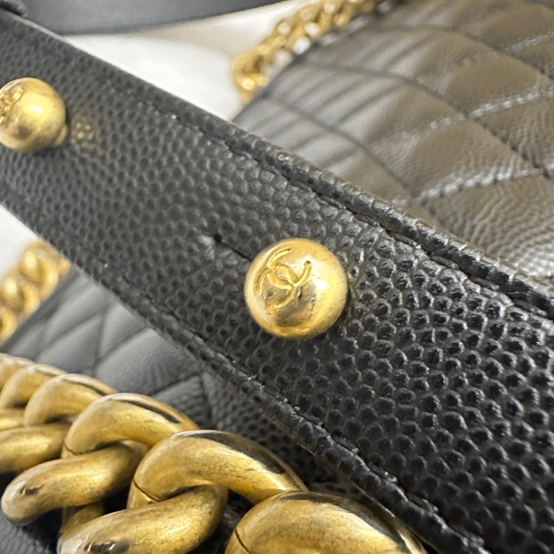 Chanel Boy 25 荔枝皮 金扣/黑色 (test)-1