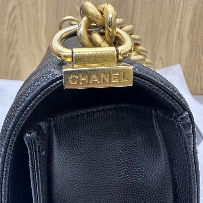 Chanel Boy 25 荔枝皮 金扣/黑色 (test)-2