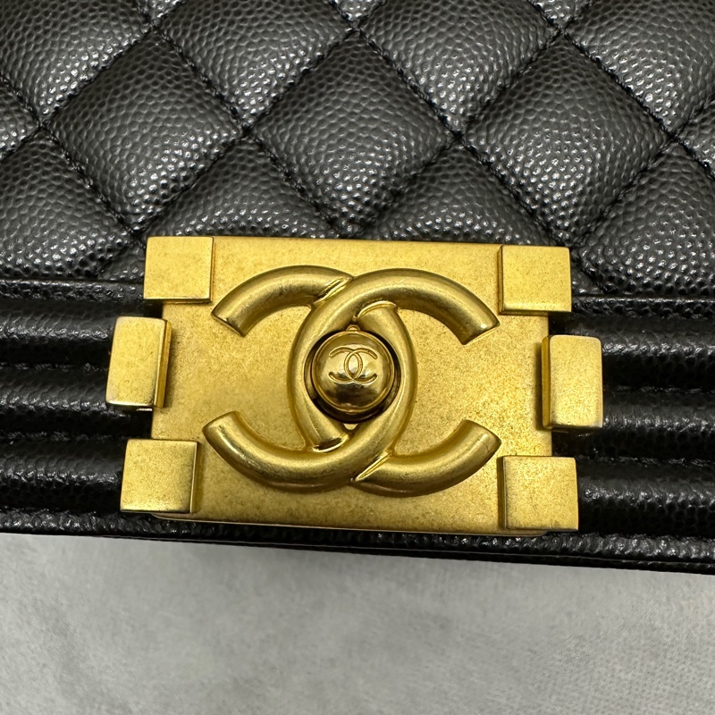 Chanel Boy 25 荔枝皮 金扣/黑色 (test)-5