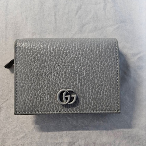 Gucci  GG MARMONT真皮短夾零錢包 大象灰 99成新