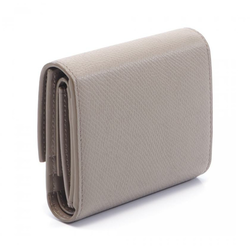 【日本直送】 小號 三折錢包 三折錢包 皮革 灰色-1