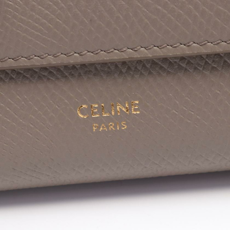 【日本直送】 小號 三折錢包 三折錢包 皮革 灰色-4