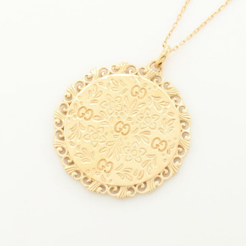 【日本直送】 GG icon Blooms necklace K18YG Yellow Gold black Light blue-1
