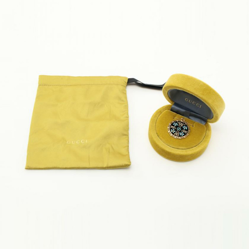 【日本直送】 GG icon Blooms necklace K18YG Yellow Gold black Light blue-4