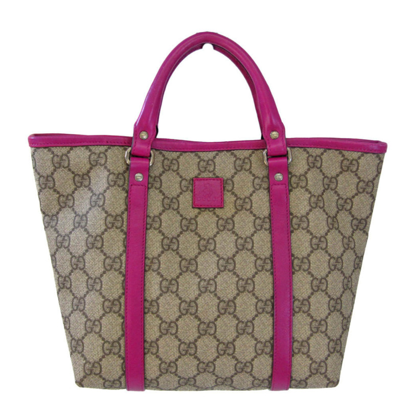 【日本直送】Gucci 兒童 297557 女式 GG Supreme，皮革手提包 米色、棕色、粉紅色-0