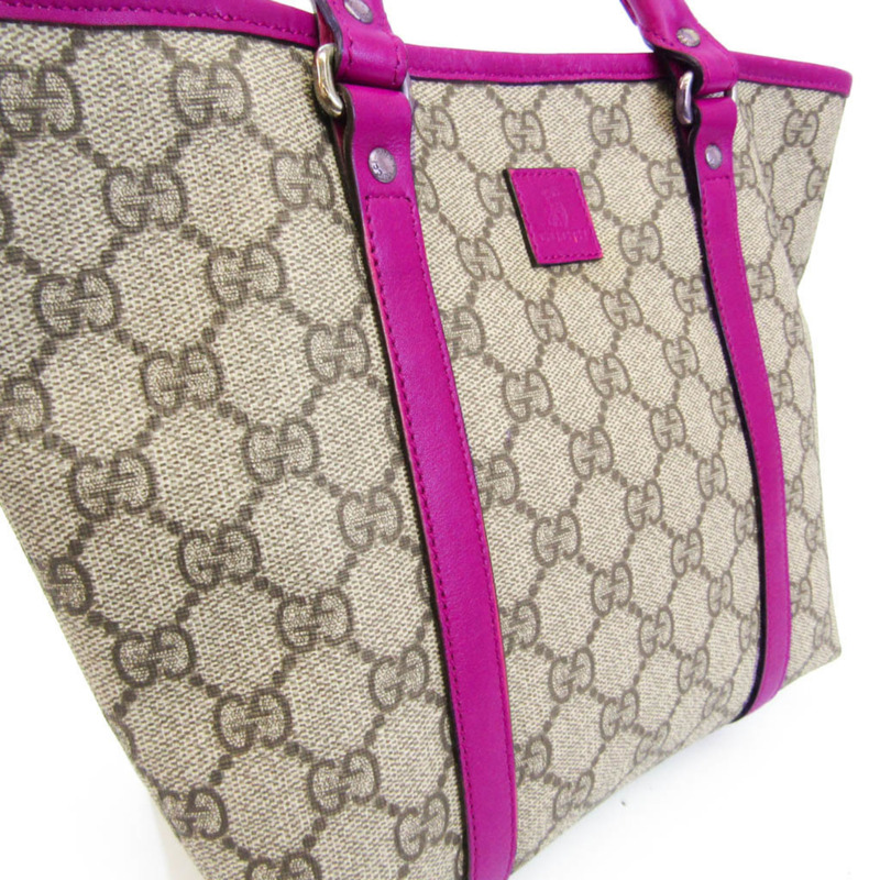 【日本直送】Gucci 兒童 297557 女式 GG Supreme，皮革手提包 米色、棕色、粉紅色-3