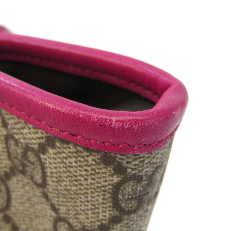 【日本直送】Gucci 兒童 297557 女式 GG Supreme，皮革手提包 米色、棕色、粉紅色-5