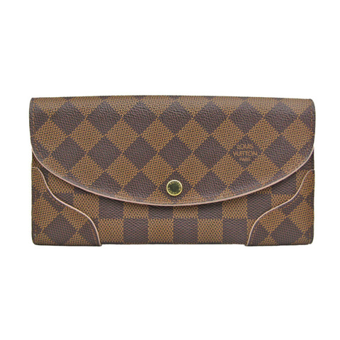 路易威登 Damier Caissa 錢包 N61227 女士 Damier 帆布長皮夾（雙折）Ebene，Rose Ballerine