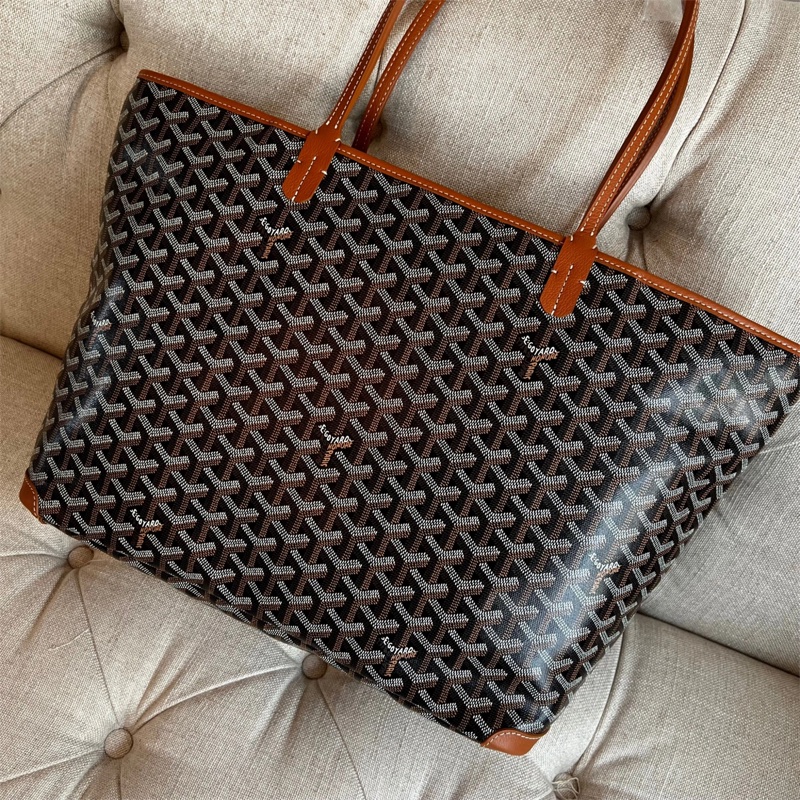 Goyard Artoris 新款拉鍊 托特包 MM 黑棕-1