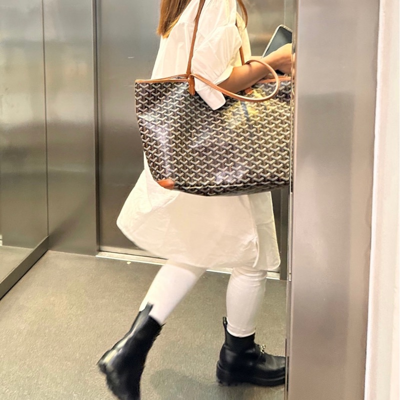 Goyard Artoris 新款拉鍊 托特包 MM 黑棕-4