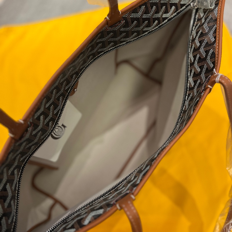 Goyard Artoris 新款拉鍊 托特包 MM 黑棕-9