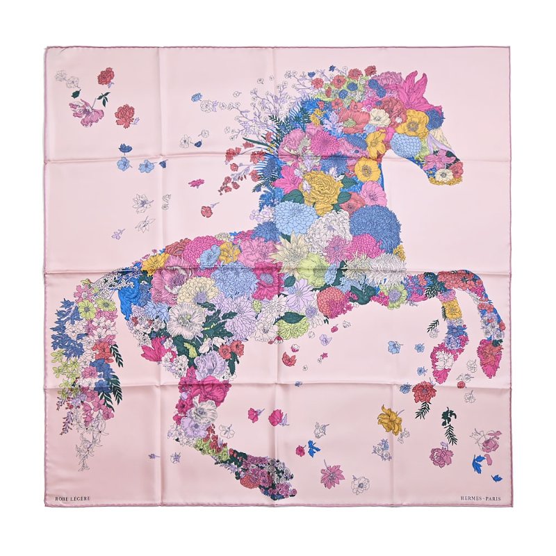 Hermes 愛馬仕 Robe Legere 花神弗洛拉絲巾(粉色)-0