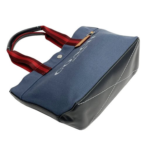 【COACH】帆布手提兩用托特包(小款-單寧藍)-3