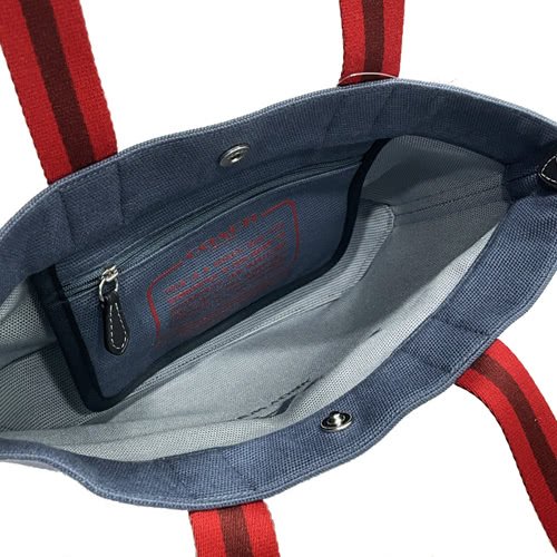 【COACH】帆布手提兩用托特包(小款-單寧藍)-4