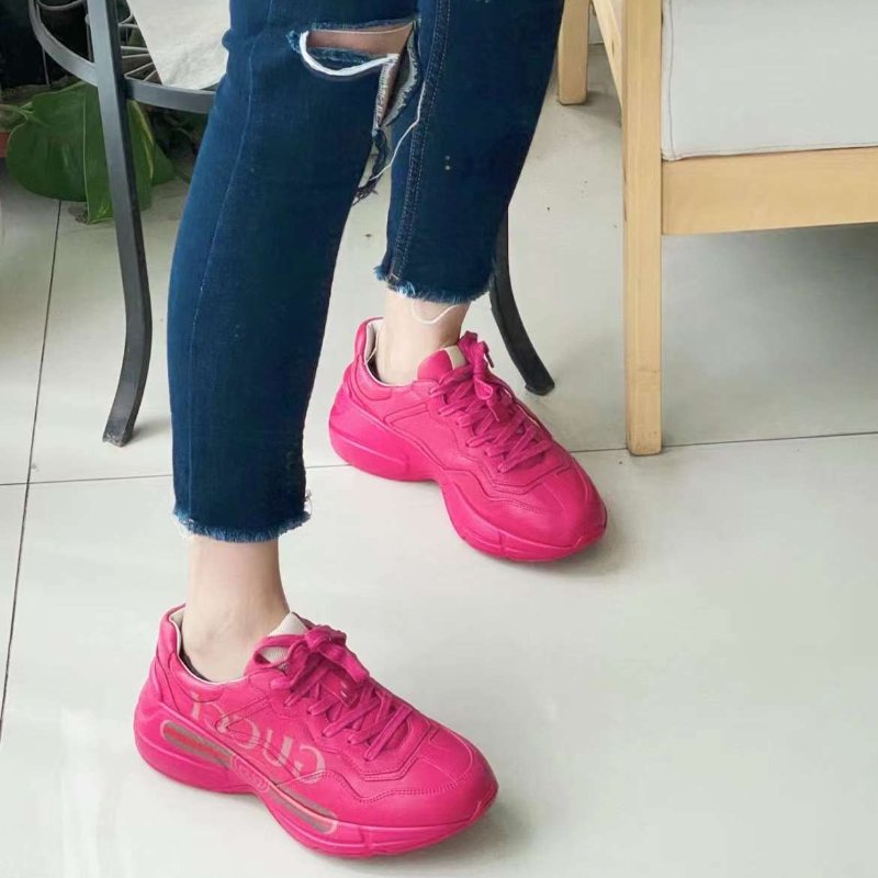 Gucci 玫红老爹鞋 size 35.5 全新閒置-0