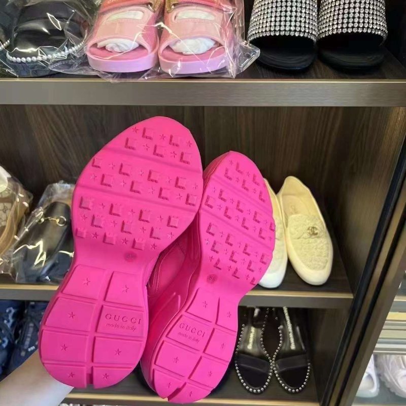 Gucci 玫红老爹鞋 size 35.5 全新閒置-1