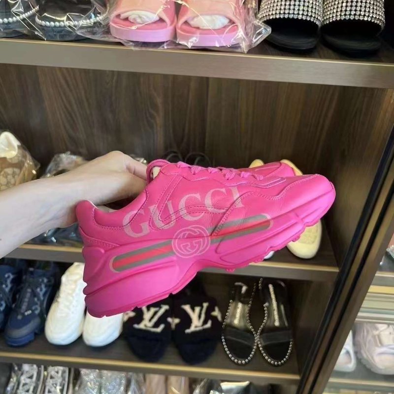Gucci 玫红老爹鞋 size 35.5 全新閒置-2