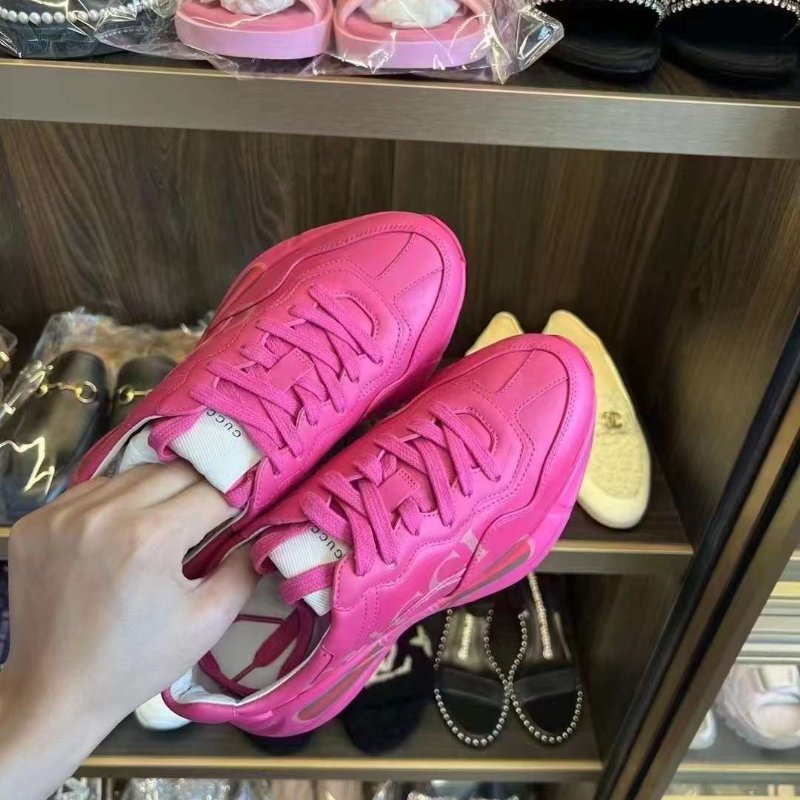 Gucci 玫红老爹鞋 size 35.5 全新閒置-3