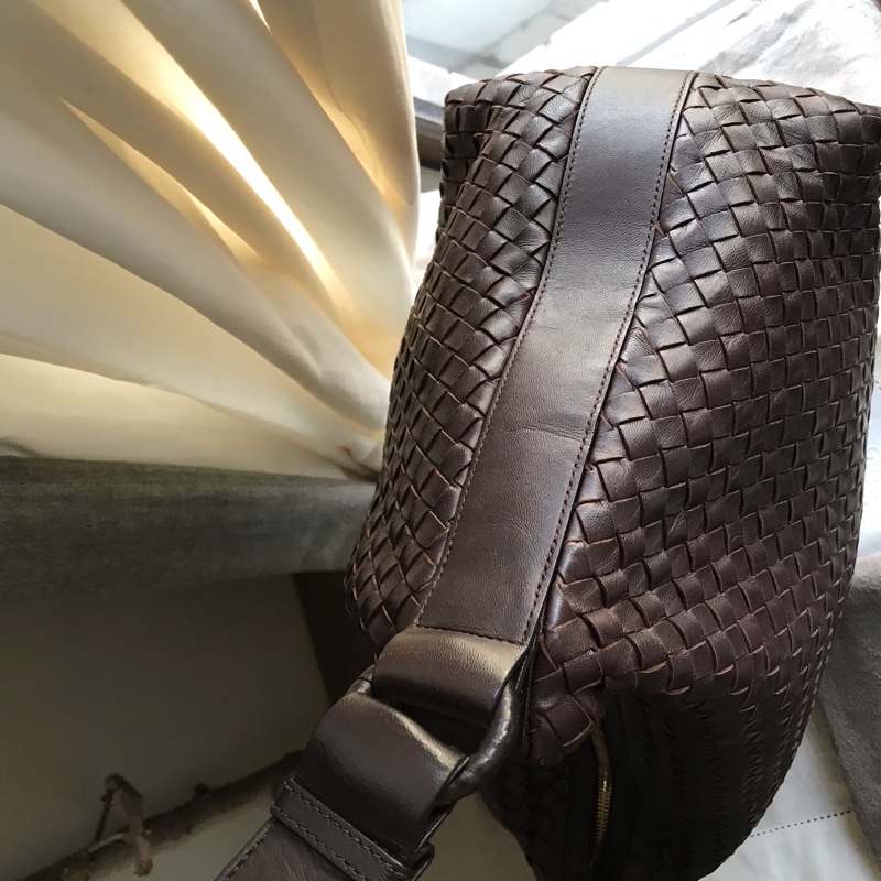 Bottega Veneta BV慵懶編織包/大郵差包🌠美拉德色🌠肩背/側背/手提/斜背🌠正品🌠況好🌠背帶可2段式調整-5