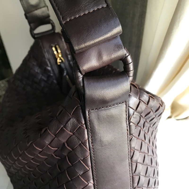 Bottega Veneta BV慵懶編織包/大郵差包🌠美拉德色🌠肩背/側背/手提/斜背🌠正品🌠況好🌠背帶可2段式調整-16