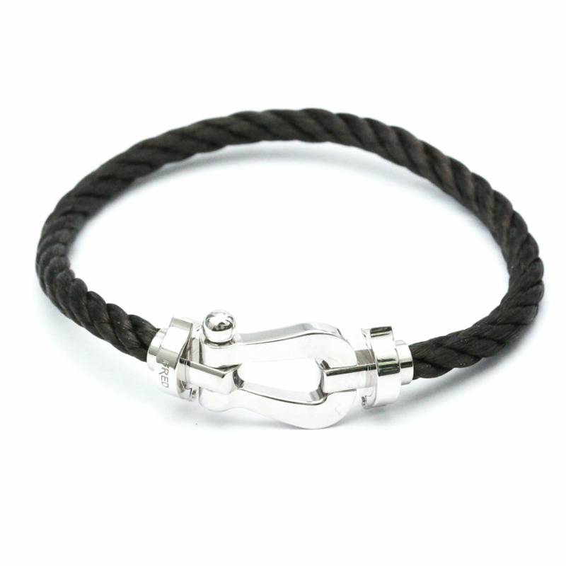 【日本直送】Fred Force 10 大不銹鋼、白金 (18K) 無石吊飾手鍊銀色-0