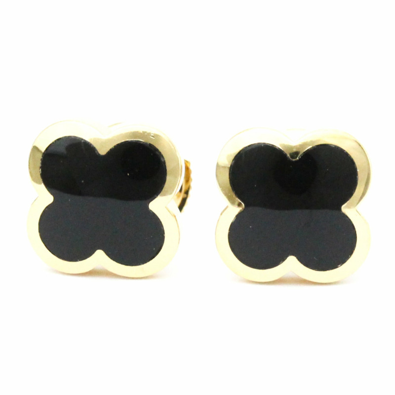 【日本直送】Van Cleef & Arpels Pure Alhambra 耳環 瑪瑙金 (18K) 耳環 黑色、金色-0